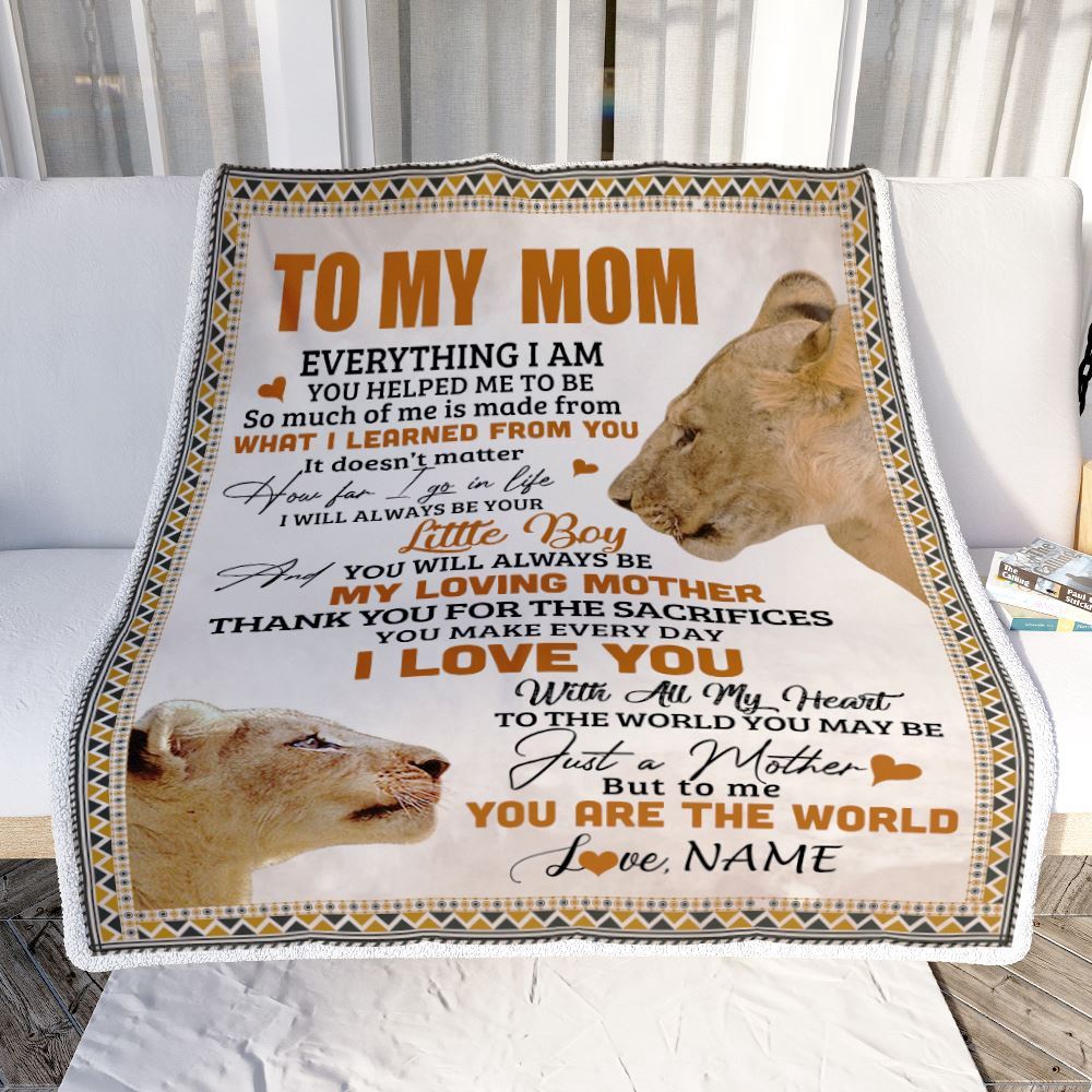 To My Mom Blanket From Son Lion My Loving Father I Love You Mom, Mother Day Blanket, Personalized Blanket For Mom To My Mom Blanket From Son Lion My Loving Father I Love You Mom, Mother Day Blanket, Personalized Blanket For Mom