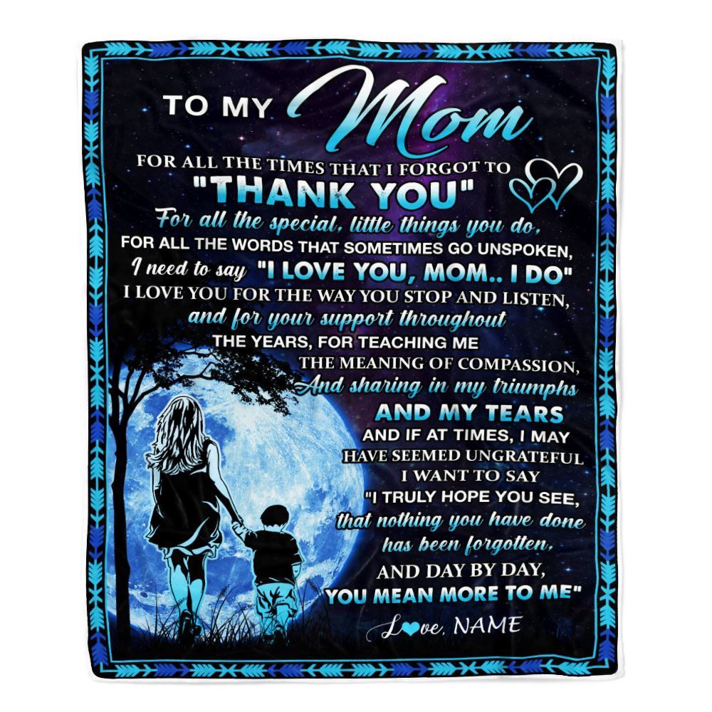 To My Mom Blanket From Son Thank You Day By Day, Mother Day Blanket, Personalized Blanket For Mom