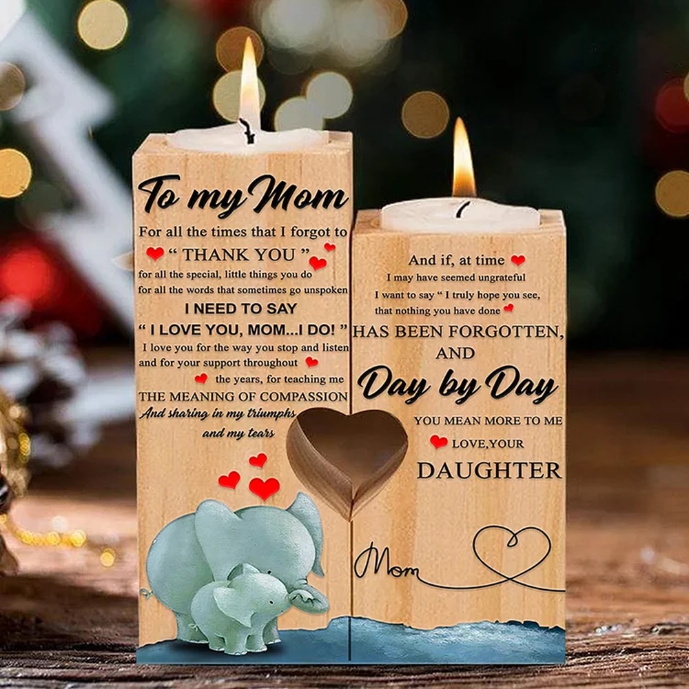 To My Mom, For All The Times I Forgot To Thank You, Elephant Candle Holder, Mothers Day Candle To My Mom, For All The Times I Forgot To Thank You, Elephant Candle Holder, Mothers Day Candle