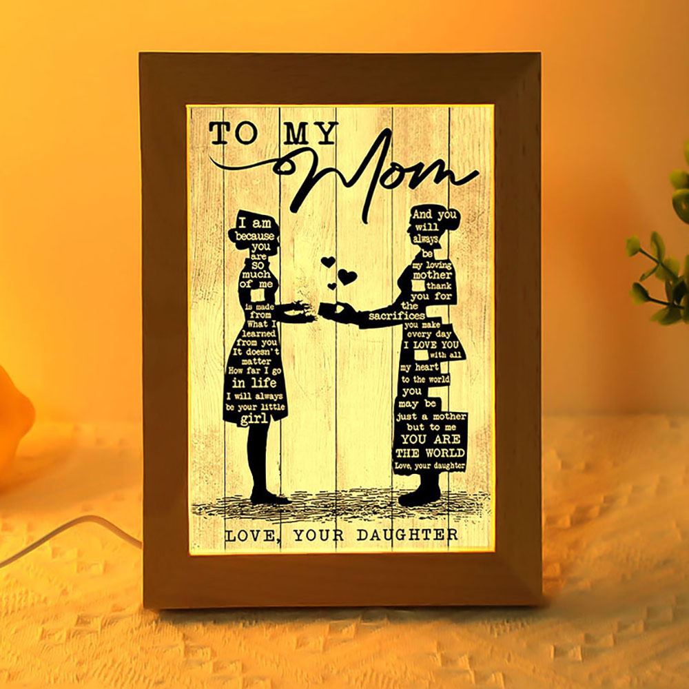To My Mom I Lerned From You Portrait Frame Lamp, Picture Frame Light, Frame Lamp, Mother’s Day Gifts