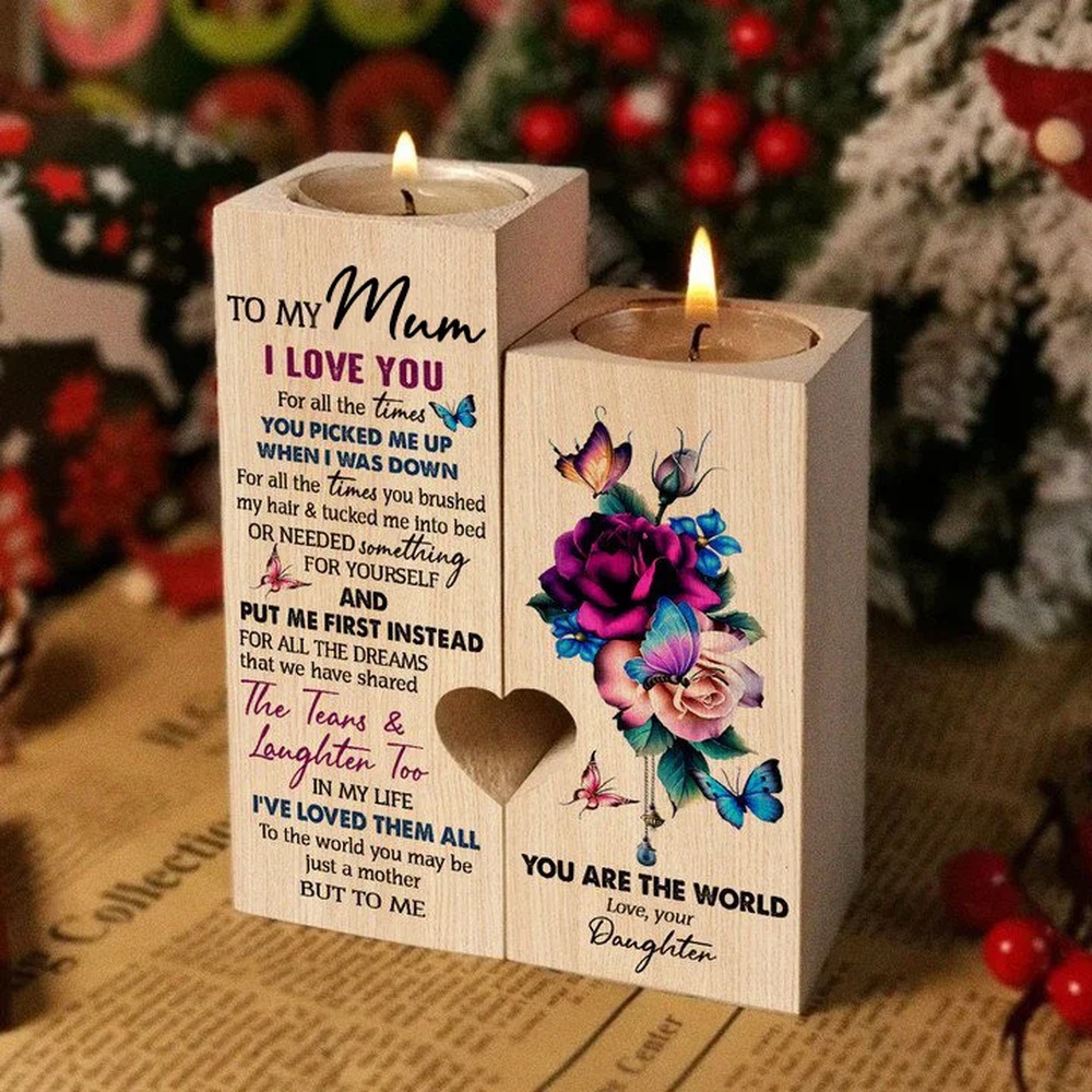 To My Mom, I Love You For All The Times Candle Holder, Mothers Day Candle