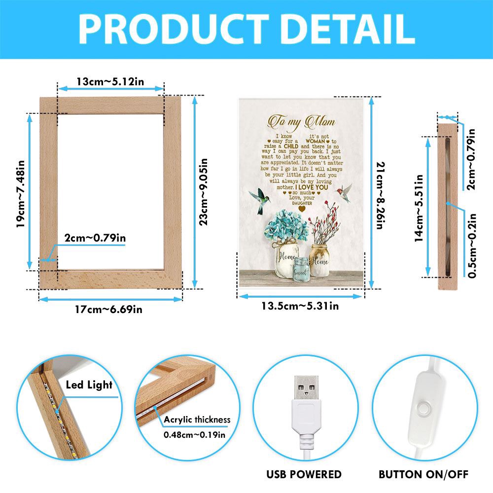To My Mom I Love You Frame Lamp, Picture Frame Light, Frame Lamp, Mother’s Day Gifts