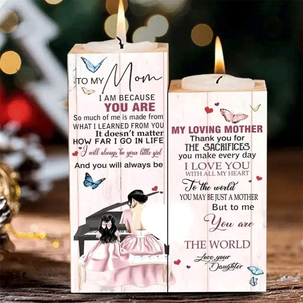 To My Mom, I Love You With All My Heart Heart Candle Holders, Mothers Day Candle To My Mom, I Love You With All My Heart Heart Candle Holders, Mothers Day Candle