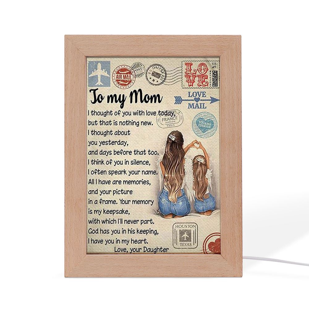 To My Mom I Thought Of You Mother’s Day Frame Lamp, Picture Frame Light, Frame Lamp, Mother’s Day Gifts