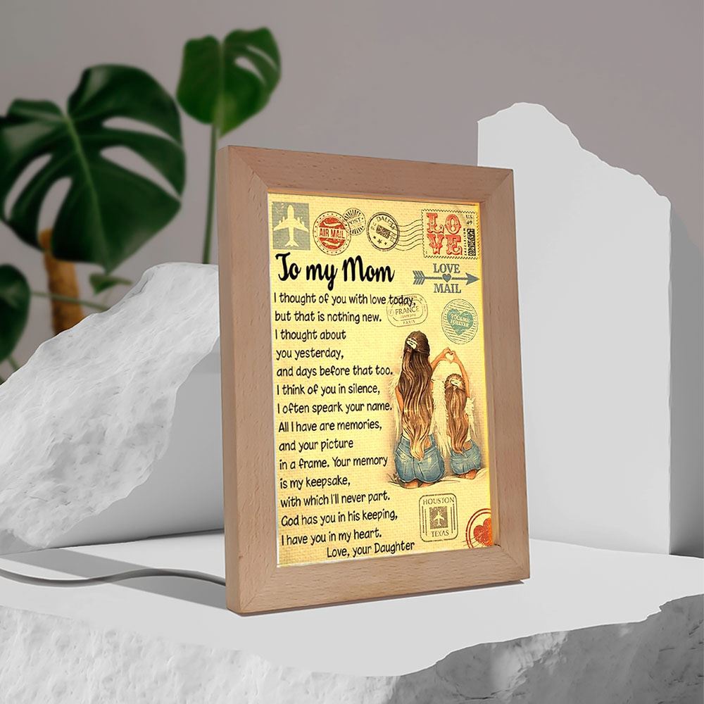 To My Mom I Thought Of You Mother’s Day Frame Lamp, Picture Frame Light, Frame Lamp, Mother’s Day Gifts