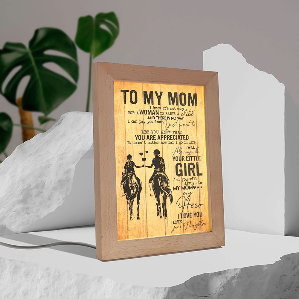 To My Mom Love From Daughter 1 Mother’s Day Frame Lamp, Picture Frame Light, Frame Lamp, Mother’s Day Gifts