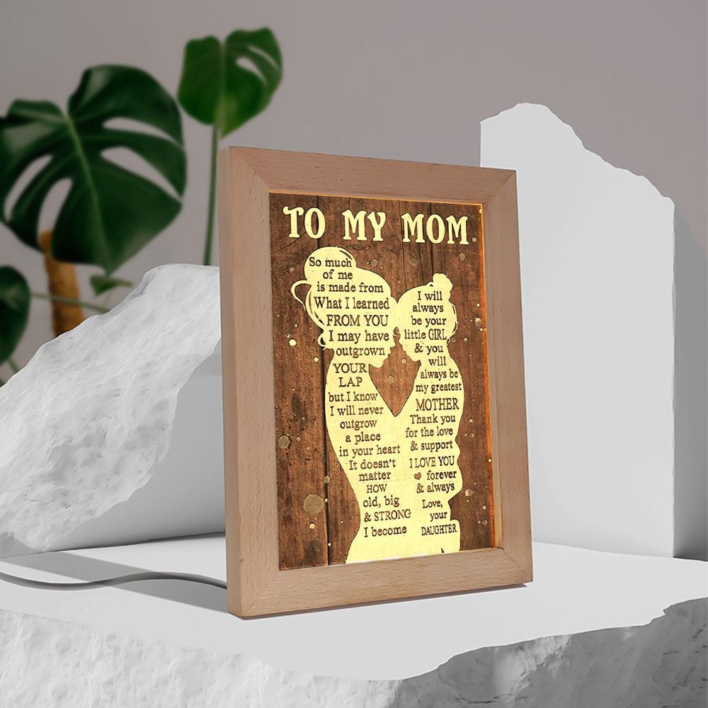 To My Mom Love From Daughter Mother’s Day Frame Lamp, Picture Frame Light, Frame Lamp, Mother’s Day Gifts