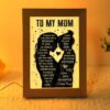 To My Mom Love From Daughter Rose Mother’s Day Frame Lamp, Picture Frame Light, Frame Lamp, Mother’s Day Gifts