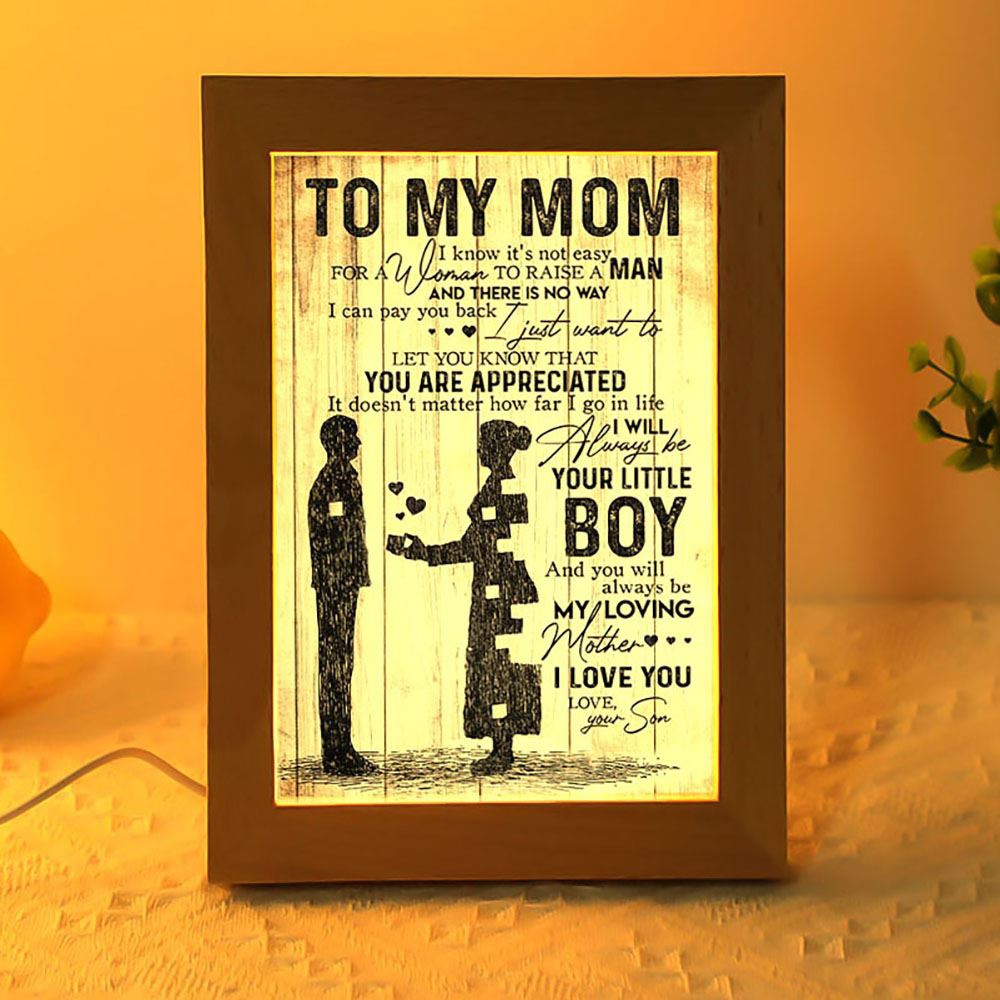 To My Mom Love From Son Mother’s Day Frame Lamp, Picture Frame Light, Frame Lamp, Mother’s Day Gifts
