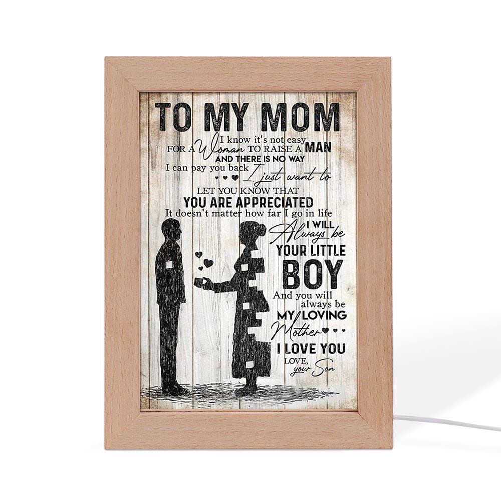 To My Mom Love From Son Mother’s Day Frame Lamp, Picture Frame Light, Frame Lamp, Mother’s Day Gifts