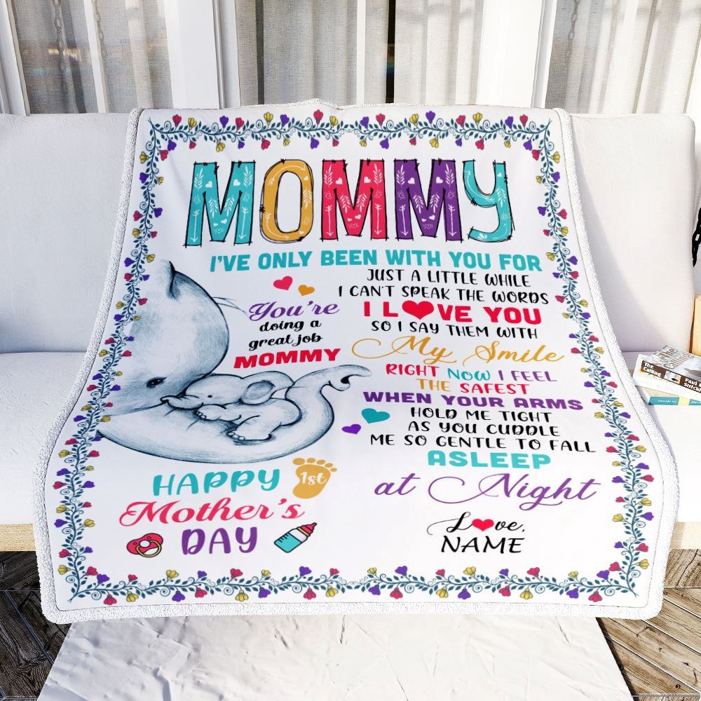 To My Mommy Blanket First Time Mom Elephant You Are Doing A Great Job Happy, Mother Day Blanket, Personalized Blanket For Mom To My Mommy Blanket First Time Mom Elephant You Are Doing A Great Job Happy, Mother Day Blanket, Personalized Blanket For Mom