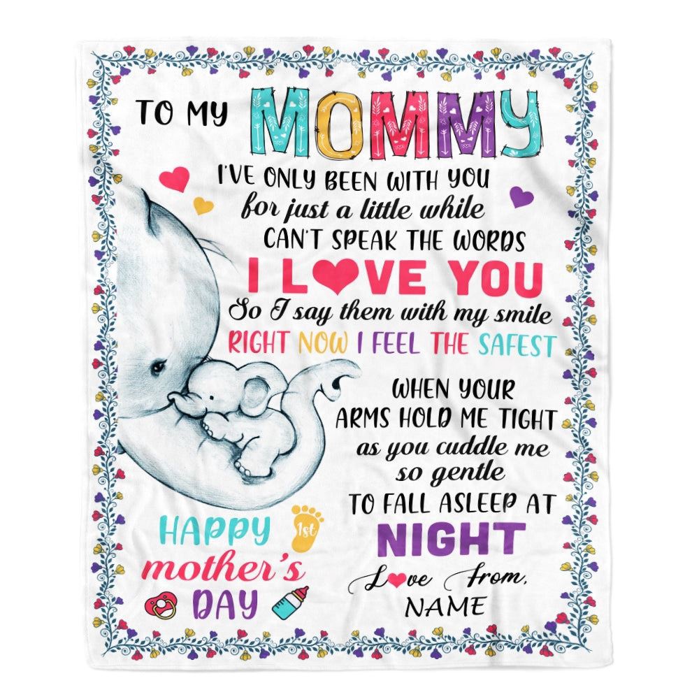 To My Mommy First Time Mom Elephant Happy, Mother Day Blanket, Personalized Blanket For Mom To My Mommy First Time Mom Elephant Happy, Mother Day Blanket, Personalized Blanket For Mom