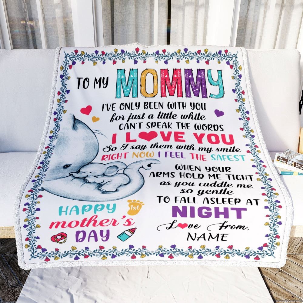 To My Mommy First Time Mom Elephant Happy, Mother Day Blanket, Personalized Blanket For Mom To My Mommy First Time Mom Elephant Happy, Mother Day Blanket, Personalized Blanket For Mom