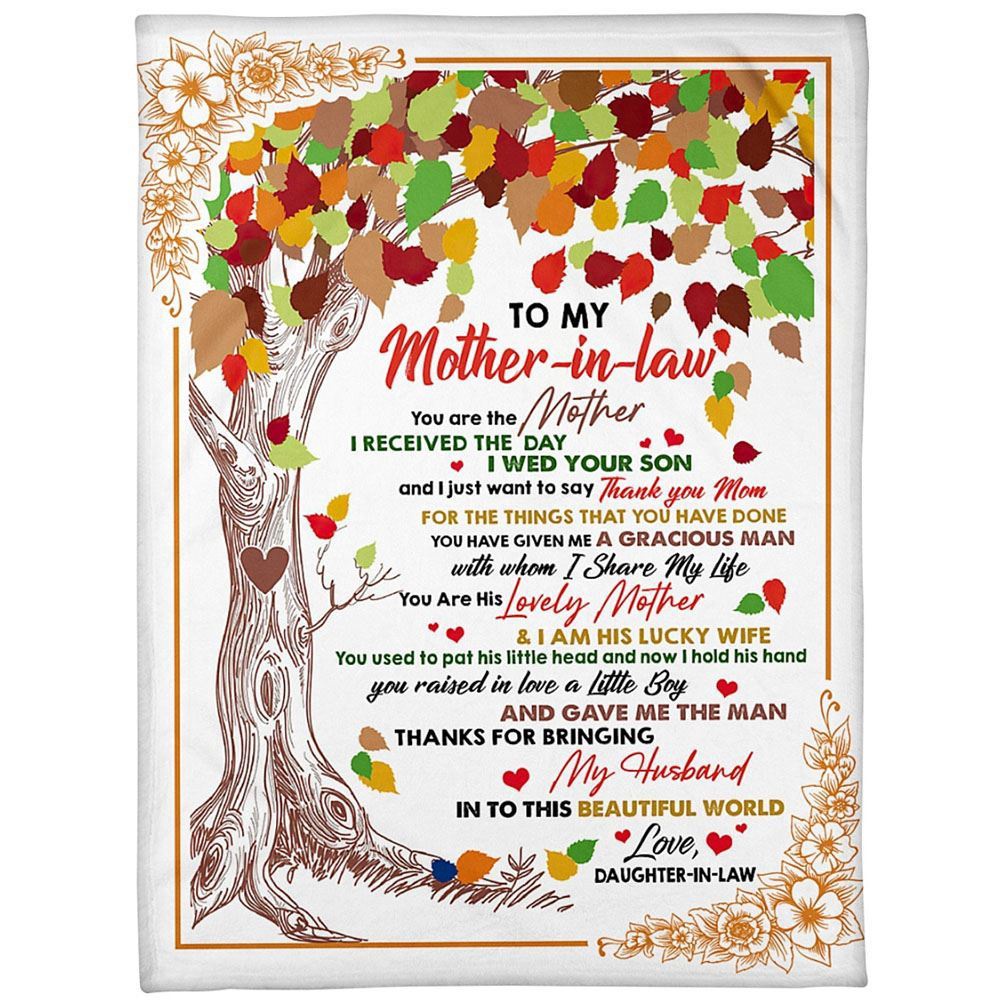 To My Mother-In-Law Blanket Colorful Tree For The Things You Have Done Blanket, Blankets For Mothers Day