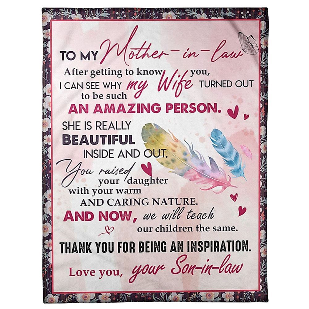 To My Mother-In-Law Blanket Feather After Getting To Know You Blanket, Blankets For Mothers Day To My Mother-In-Law Blanket Feather After Getting To Know You Blanket, Blankets For Mothers Day