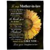 To My Mother-In-Law Blanket Flower You Have Given Me A Gracious Man Blanket, Blankets For Mothers Day