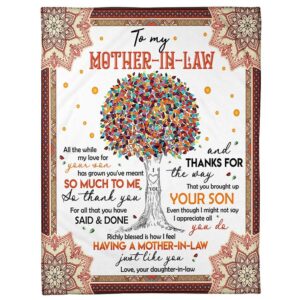 To My Mother-In-Law Blanket Mandala Tree My&hellip;