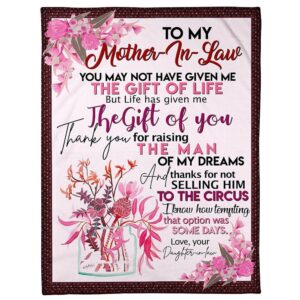 To My Mother-In-Law Blanket Pink Flower Thank&hellip;