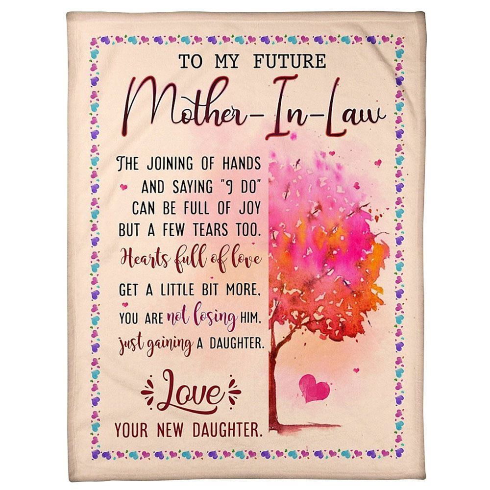 To My Mother-In-Law Blanket Pink Tree The Joining Hands Blanket, Blankets For Mothers Day To My Mother-In-Law Blanket Pink Tree The Joining Hands Blanket, Blankets For Mothers Day