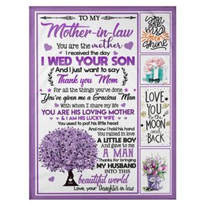 To My Mother-In-Law Blanket Purple Tree The&hellip;