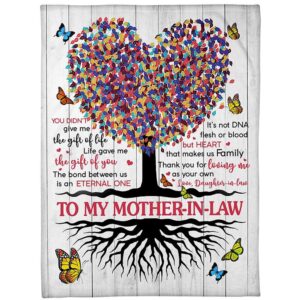 To My Mother-In-Law Blanket Tree Butterflies Heart&hellip;