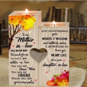 To My Mother, In, Law Wooden Candlestick,&hellip;