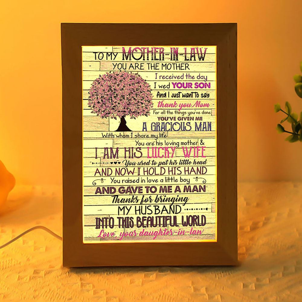 To My Mother In Law You Are The Mother I Received The Day Vertical Paper Frame Lamp, Picture Frame Light, Frame Lamp, Mother’s Day Gifts