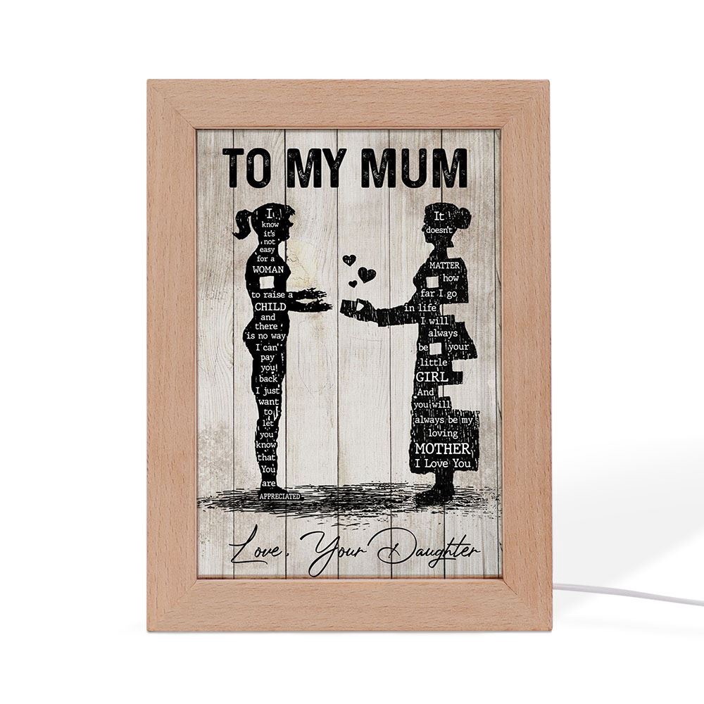 To My Mum Frame Lamps, Picture Frame Light, Frame Lamp, Mother’s Day Gifts