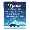 To My Nana Blanket From Grandkids Floral Air Mail Letter I Love You, Mother Day Blanket, Personalized Blanket For Mom