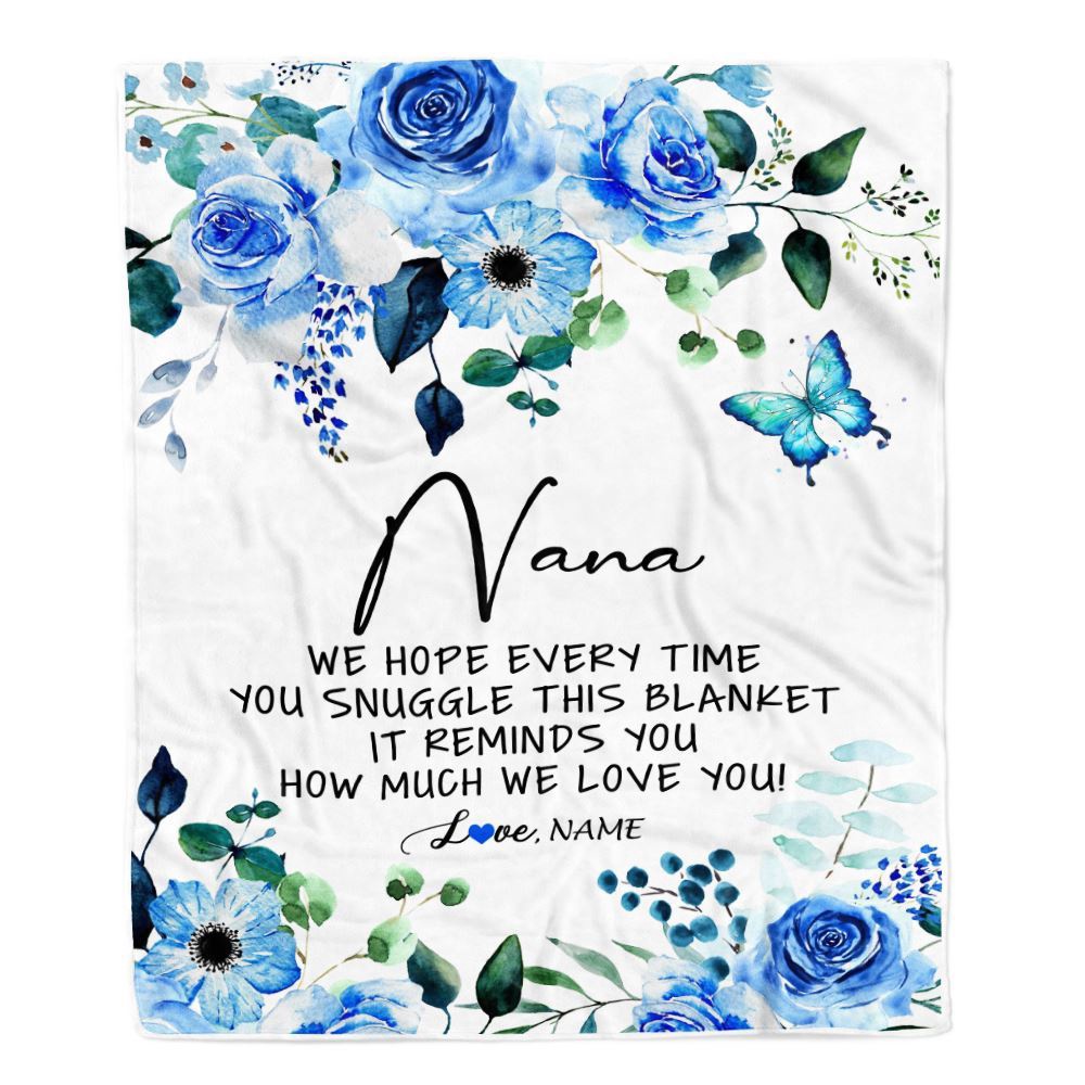 To My Nana Blanket From Grandkids Floral How Much We Love You, Mother Day Blanket, Personalized Blanket For Mom To My Nana Blanket From Grandkids Floral How Much We Love You, Mother Day Blanket, Personalized Blanket For Mom