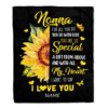 To My Nonna Blanket From Grandkids Floral How Much We Love You, Mother Day Blanket, Personalized Blanket For Mom