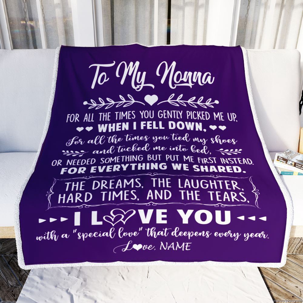 To My Nonna Blanket From Grandkids I Love You With A Special Love, Mother Day Blanket, Personalized Blanket For Mom To My Nonna Blanket From Grandkids I Love You With A Special Love, Mother Day Blanket, Personalized Blanket For Mom