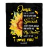 To My Oma Blanket From Grandkids Floral How Much We Love You, Mother Day Blanket, Personalized Blanket For Mom