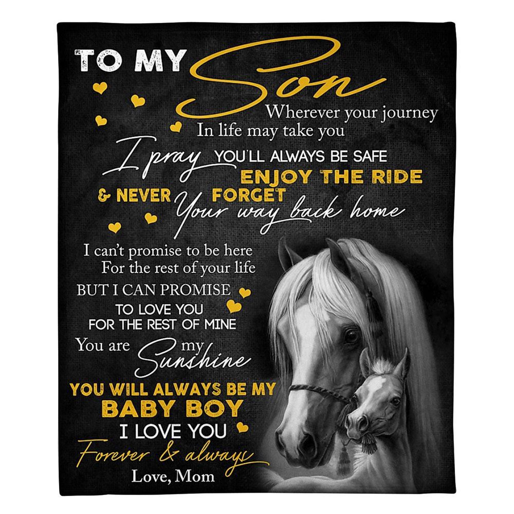To My Son Blanket From Father Mother Horse Never Forget Way Back Home Blanket, Blankets For Mothers Day To My Son Blanket From Father Mother Horse Never Forget Way Back Home Blanket, Blankets For Mothers Day