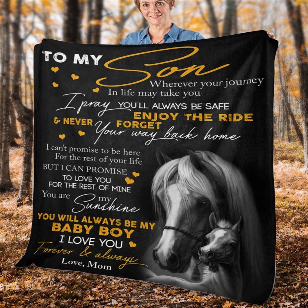 To My Son Blanket From Father Mother Horse Never Forget Way Back Home Blanket, Blankets For Mothers Day To My Son Blanket From Father Mother Horse Never Forget Way Back Home Blanket, Blankets For Mothers Day