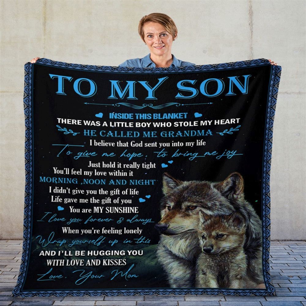 To My Son Blanket From Father Mother Wolves Give Me Hope Bring Joy Blanket, Blankets For Mothers Day To My Son Blanket From Father Mother Wolves Give Me Hope Bring Joy Blanket, Blankets For Mothers Day