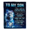 To My Son Lion Blanket From Mom Mother Every Day Laugh Love Live, Mother Day Blanket, Personalized Blanket For Mom