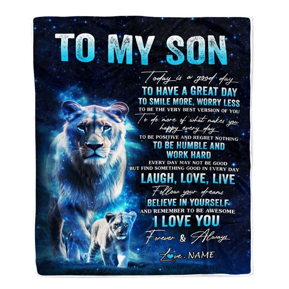 To My Son Lion Blanket From Mom Mother Today Is A Good Day, Mother Day Blanket, Personalized Blanket For Mom To My Son Lion Blanket From Mom Mother Today Is A Good Day, Mother Day Blanket, Personalized Blanket For Mom
