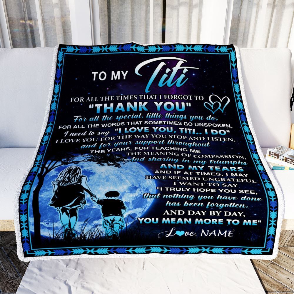 To My Titi Blanket From Nephew Thank You Day By Day, Mother Day Blanket, Personalized Blanket For Mom