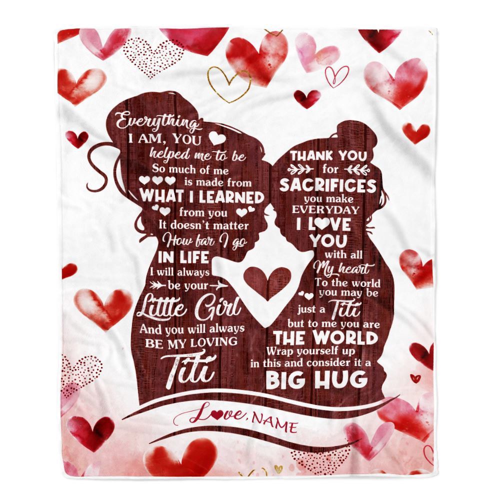 To My Titi Blanket From Niece I Love You With All My Heart Thank You, Mother Day Blanket, Personalized Blanket For Mom To My Titi Blanket From Niece I Love You With All My Heart Thank You, Mother Day Blanket, Personalized Blanket For Mom