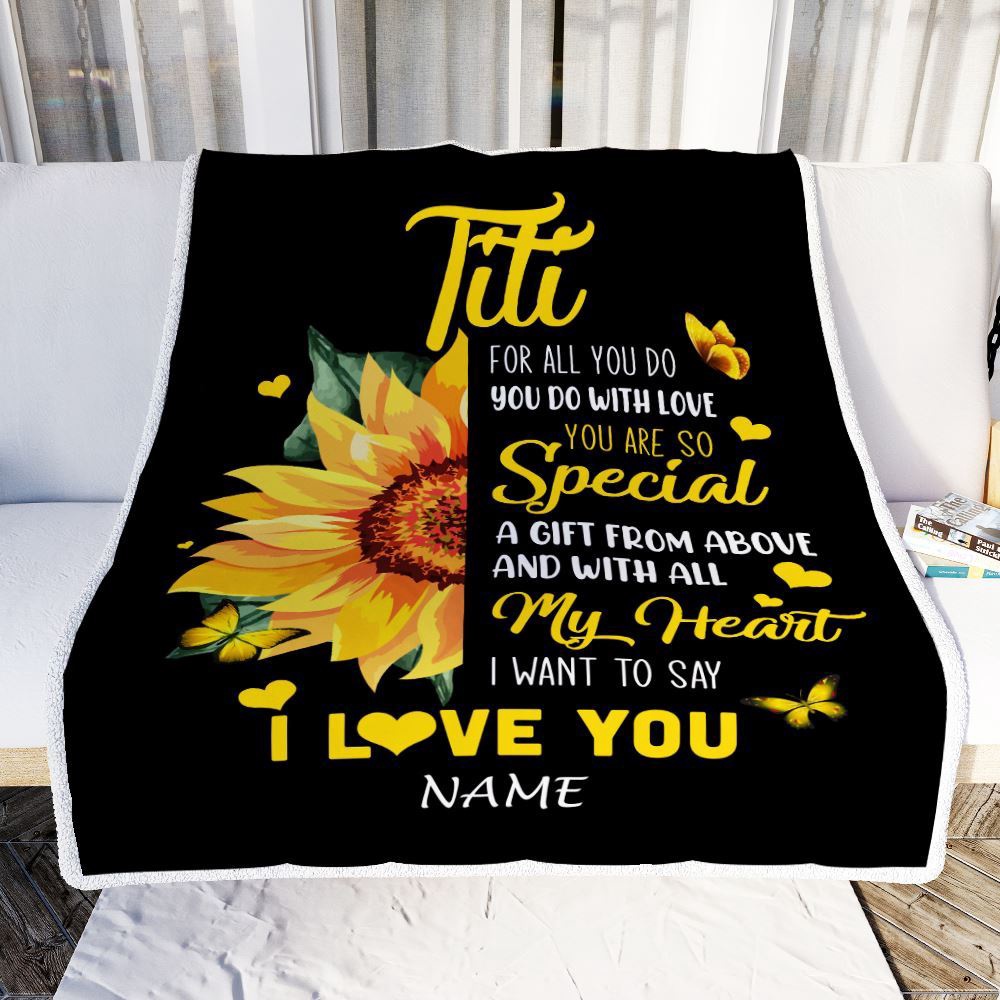 To My Titi Blanket from Niece Nephew I Want To Say I Love You, Mother Day Blanket, Personalized Blanket For Mom To My Titi Blanket from Niece Nephew I Want To Say I Love You, Mother Day Blanket, Personalized Blanket For Mom