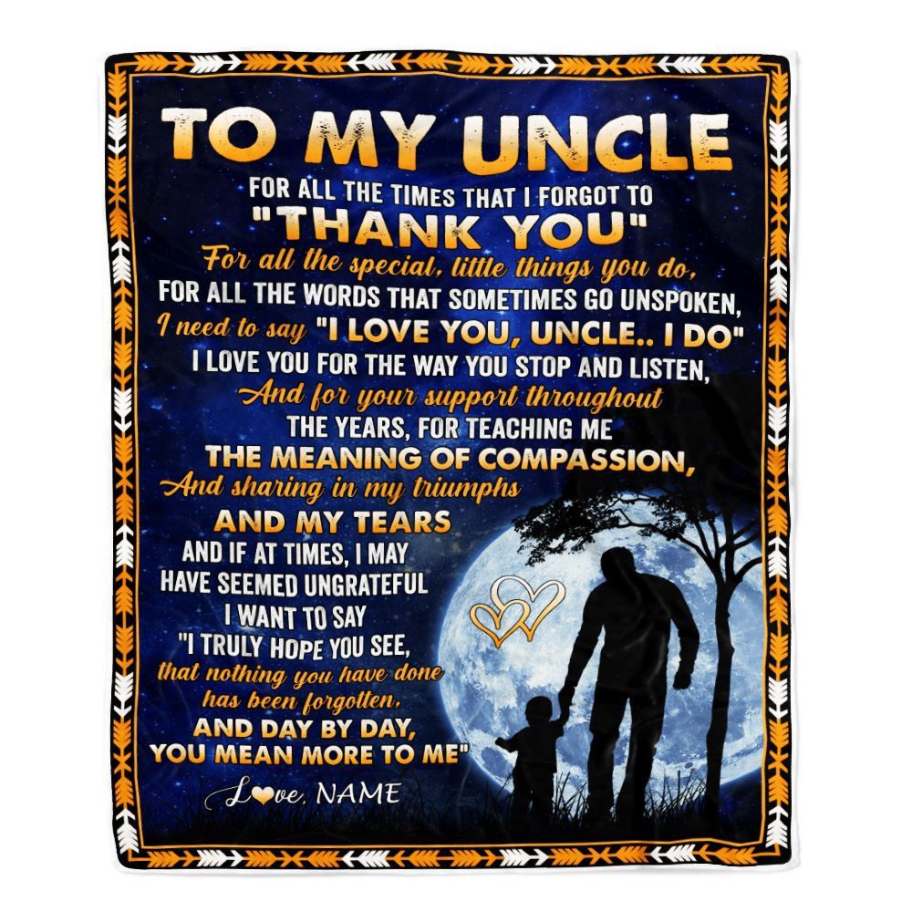 To My Uncle Blanket From Niece Nephew Thank You Grateful Love, Mother Day Blanket, Personalized Blanket For Mom To My Uncle Blanket From Niece Nephew Thank You Grateful Love, Mother Day Blanket, Personalized Blanket For Mom