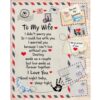 To My Wife I Love You Skeleton Married Gift Ideas From Husband Halloween Blanket, Blankets For Mothers Day