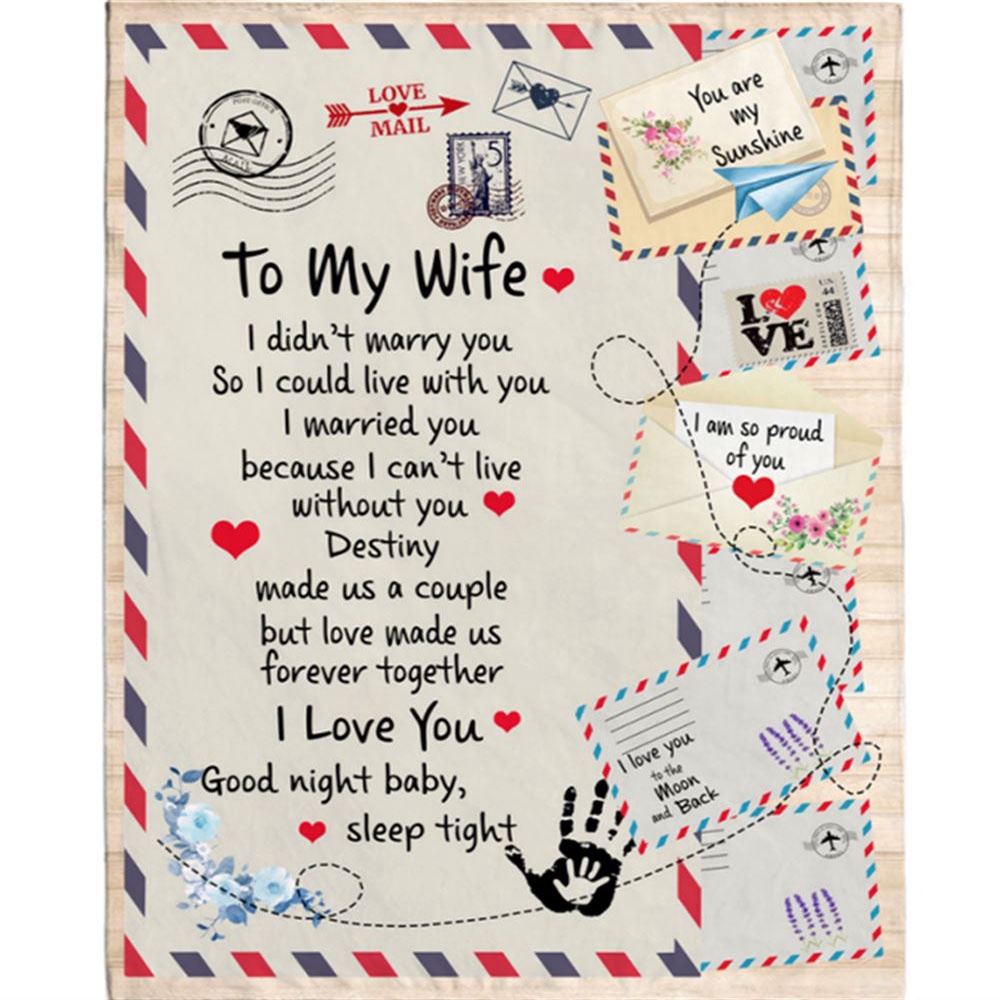 To My Wife I Married You Can’t Live Without You Love Good Night Letter Envelope Gift Fleece Blanket, Blankets For Mothers Day To My Wife I Married You Can’t Live Without You Love Good Night Letter Envelope Gift Fleece Blanket, Blankets For Mothers Day
