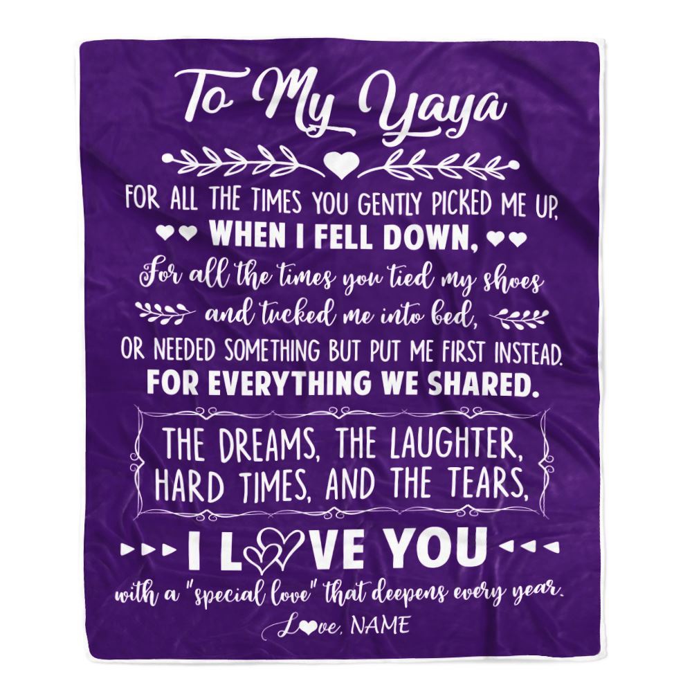 To My Yaya Blanket From Kids I Love You With A Special Love, Mother Day Blanket, Personalized Blanket For Mom