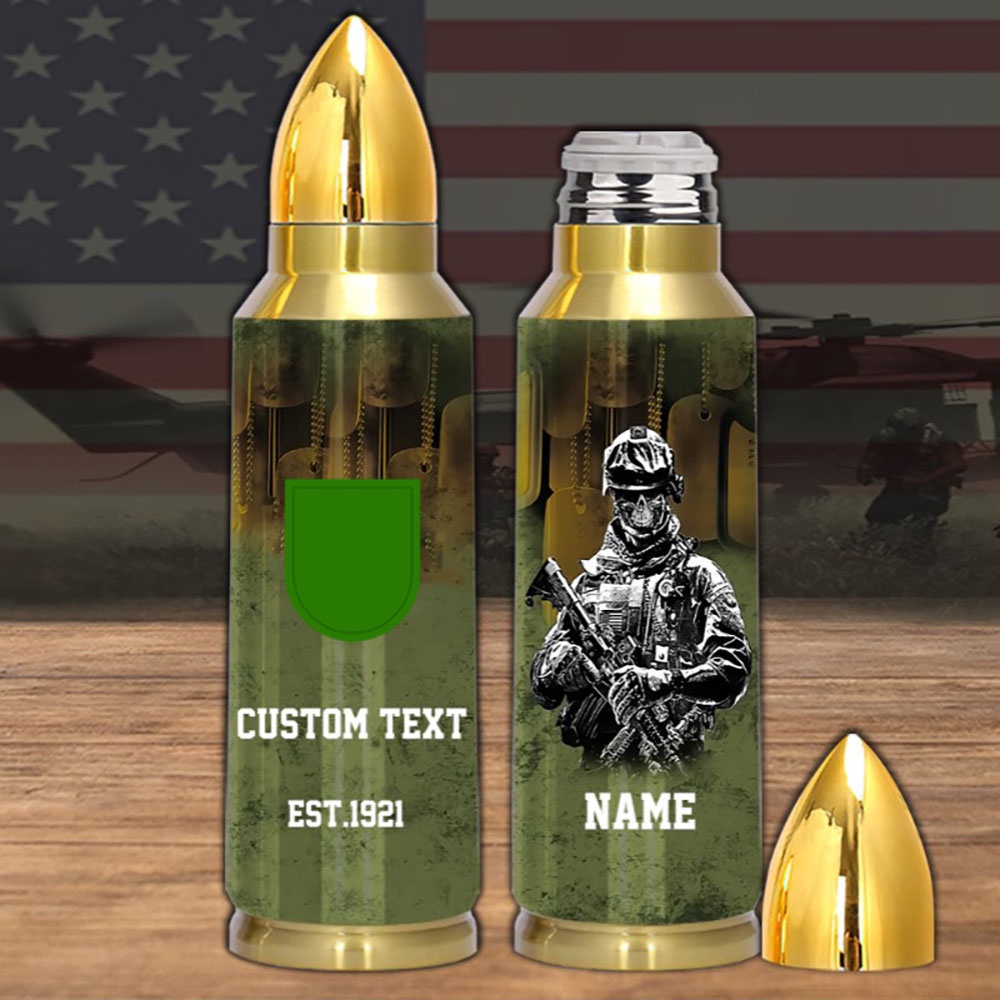 Veteran Army Special Operations Command 10th Special Forces Group Bullet Tumbler, Army Tumbler, Bullet Tumbler, Military Tumbler