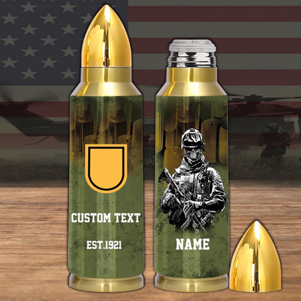 Veteran Army Special Operations Command 1st Special Forces Group Bullet Tumbler, Army Tumbler, Bullet Tumbler, Military Tumbler