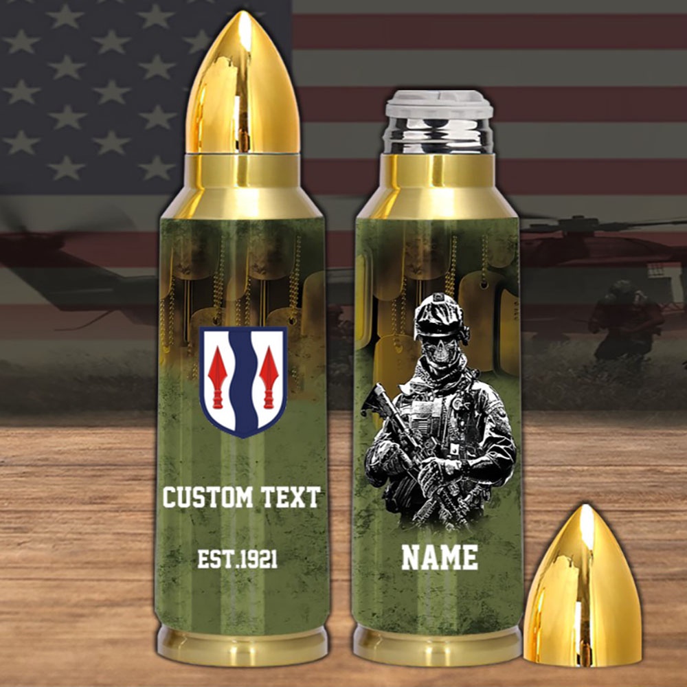Veteran First US Army 181st lnfantry Brigade Bullet Tumbler, Army Tumbler, Bullet Tumbler, Military Tumbler, Personalized Gift