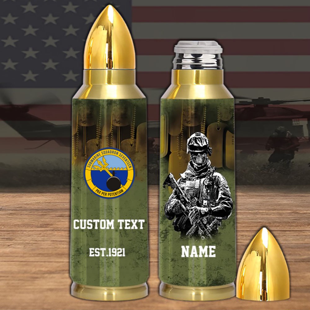 Veteran Us Navy Submarine Squadron 17 Bullet Tumbler, Navy Tumbler, Bullet Tumbler, Military Tumbler