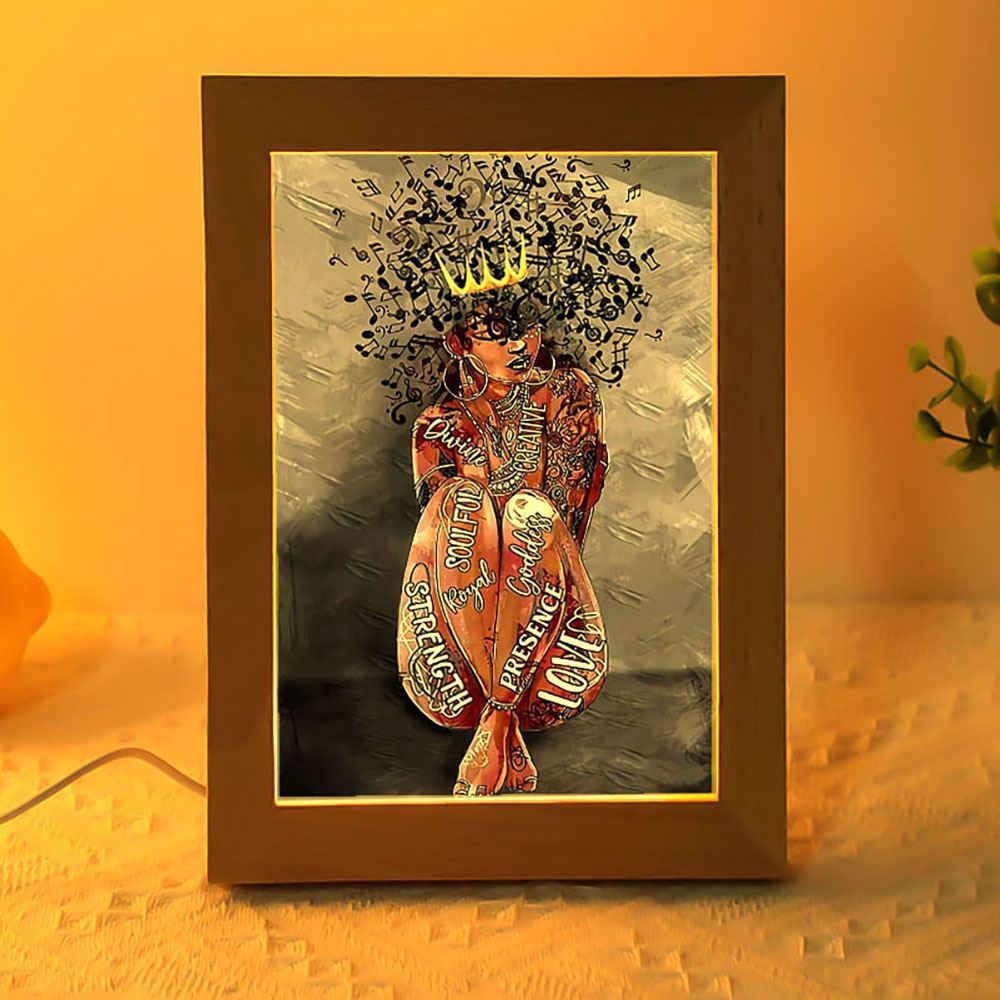 Vintage Black Queen Portrait Music Lover Frame Lamp, Picture Frame Light, Frame Lamp, Mother’s Day Gifts